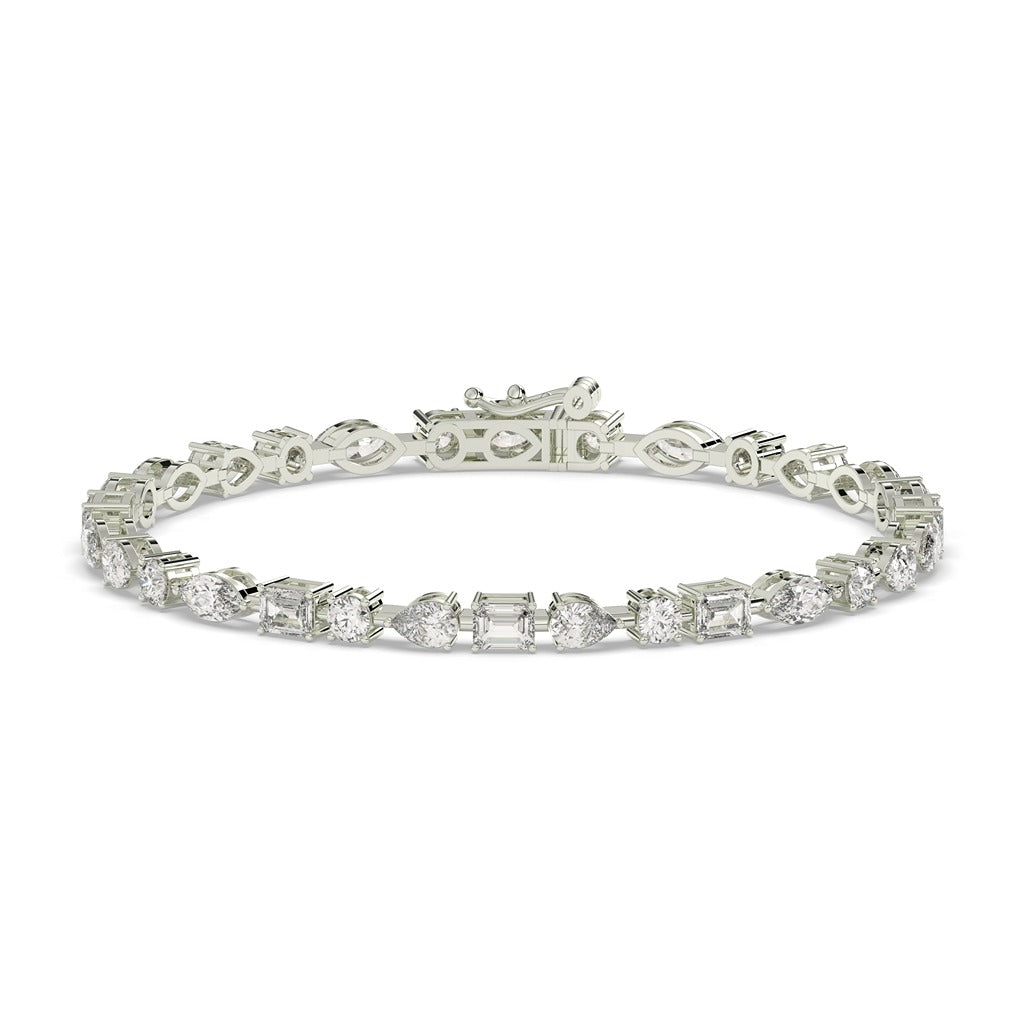 Gold Mixed Cut Diamond Bracelet
