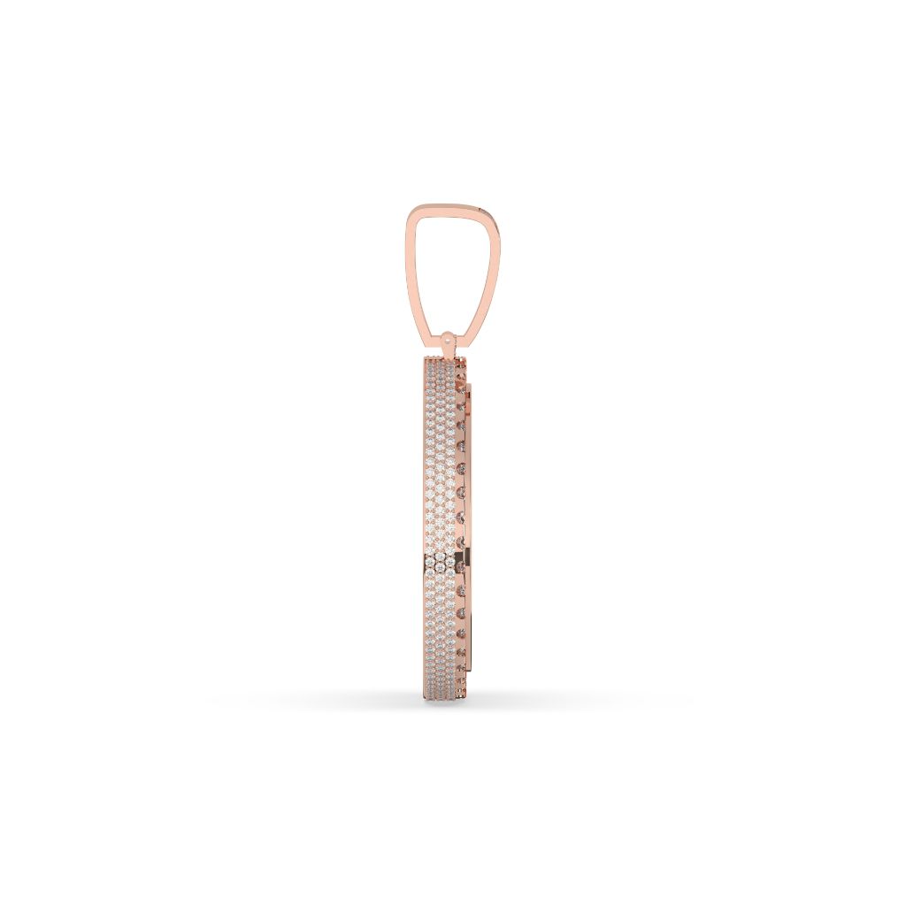 Classic Round Gold Diamond Pendant