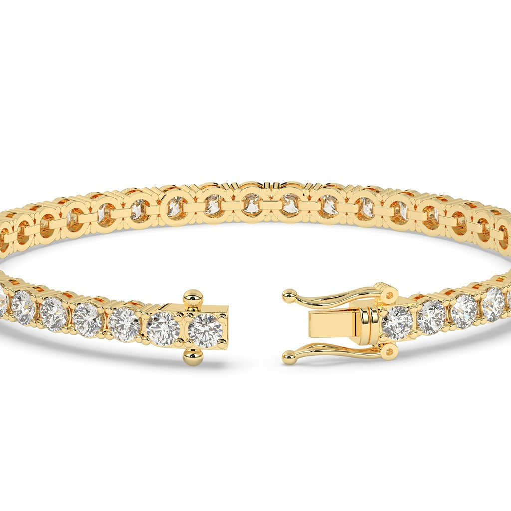 Lustrous Gold Classic Diamond Tennis Bracelet