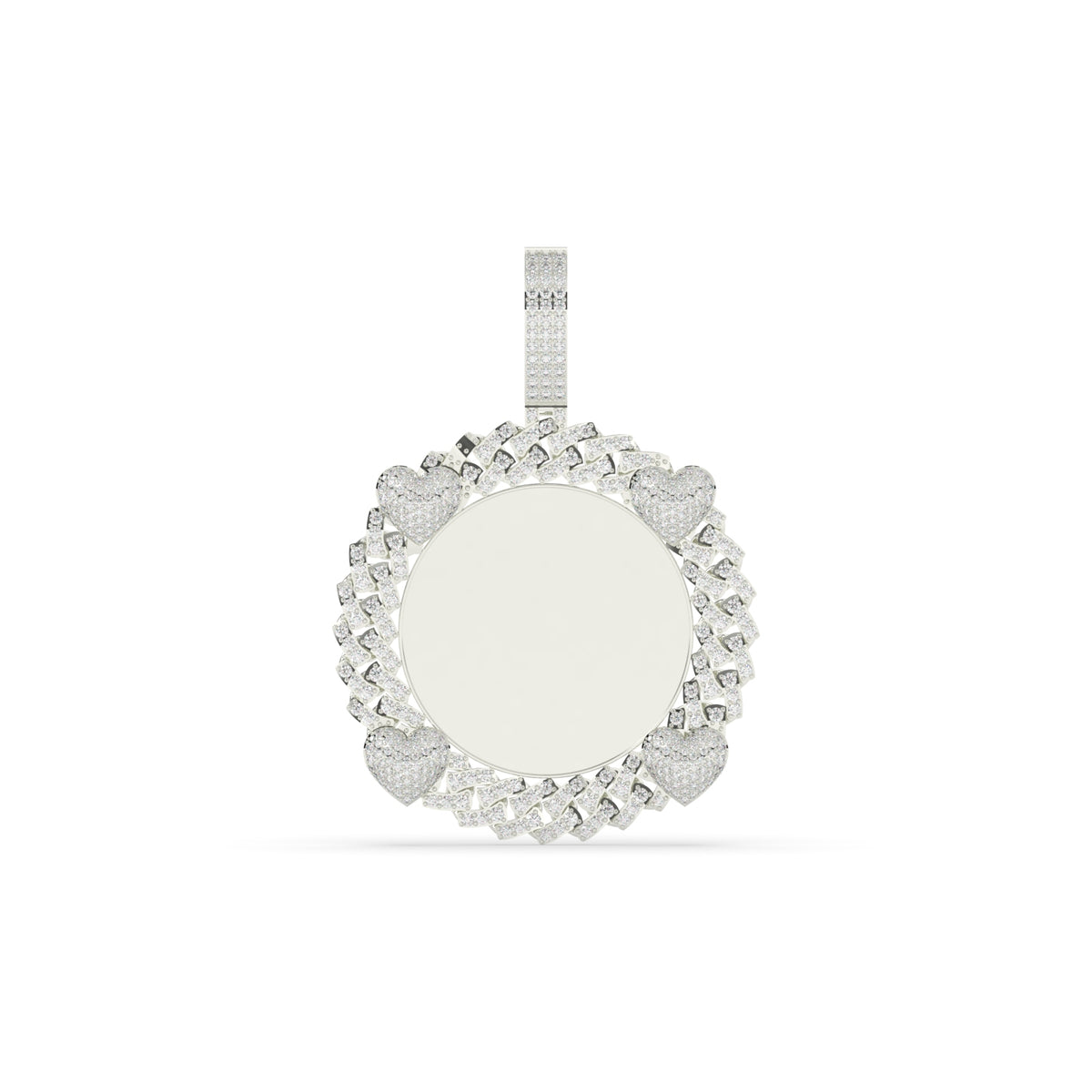 Diamond Heart Frame Gold Pendant
