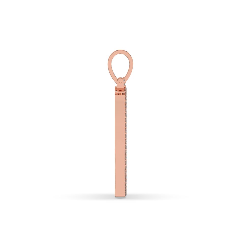 Double Halo Round Gold Pendant