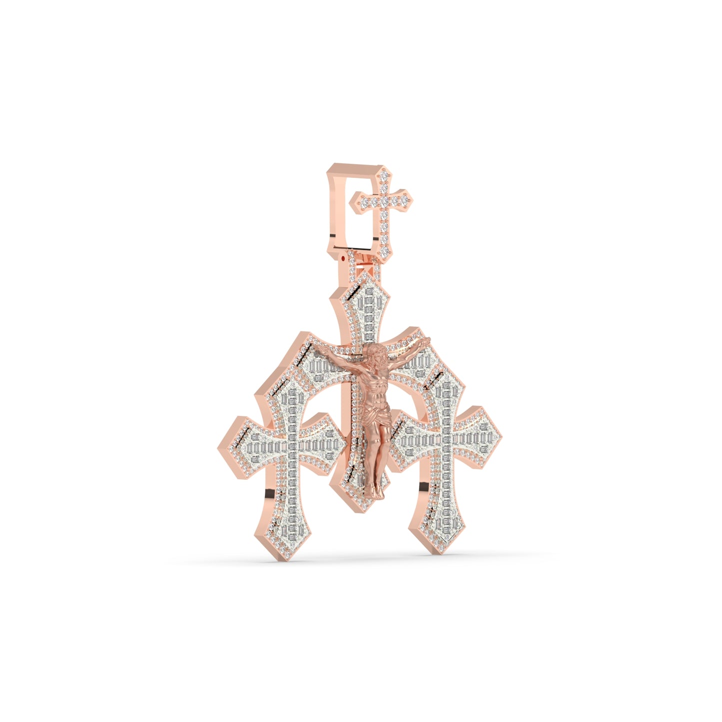 Triple Cross Jesus Pendant Charm