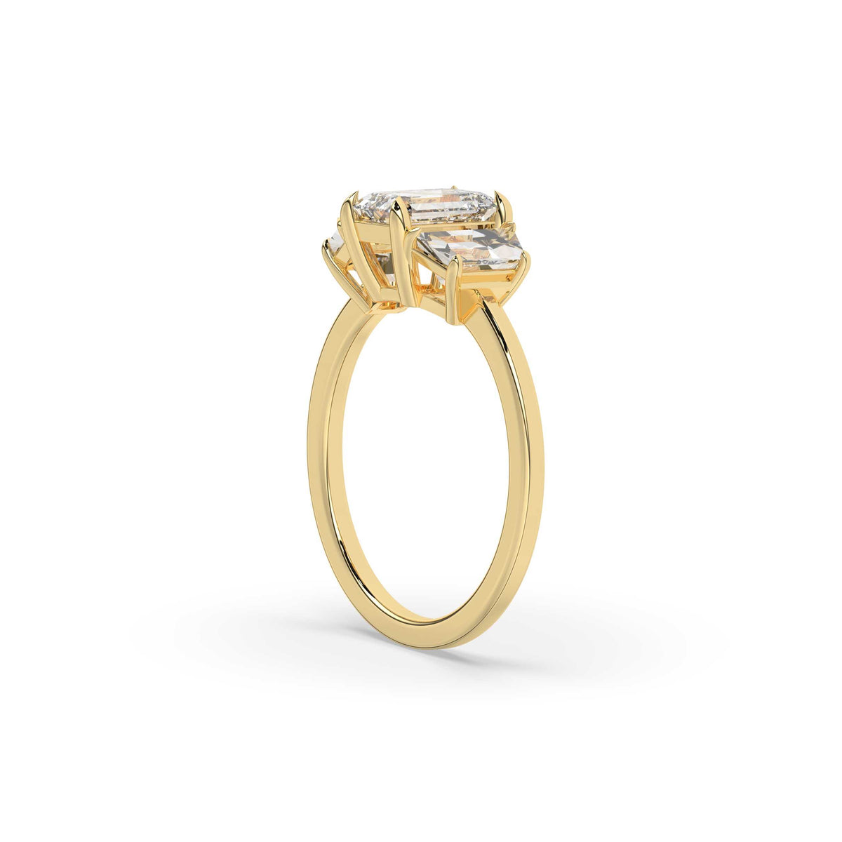 Emerald Cut Three Stone Ring