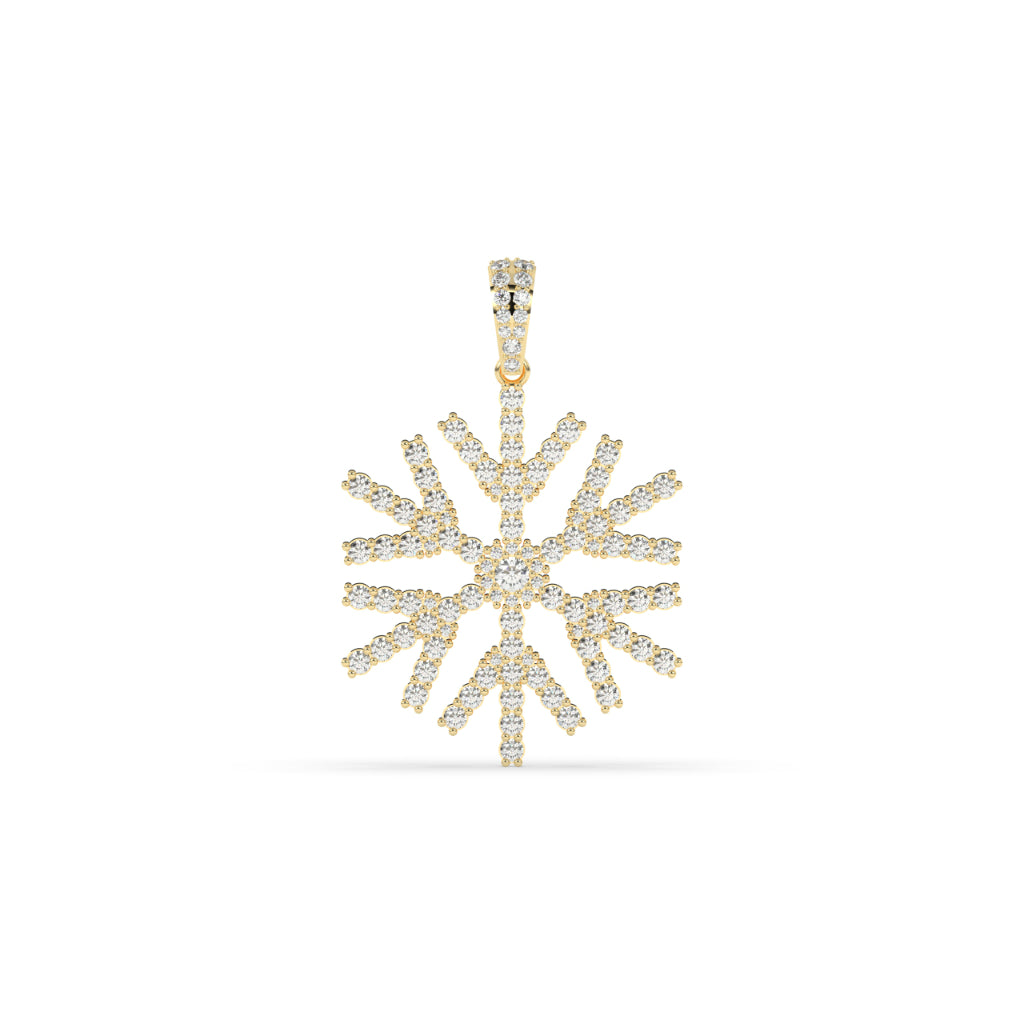 Iced Out Snowflake Diamond Pendant