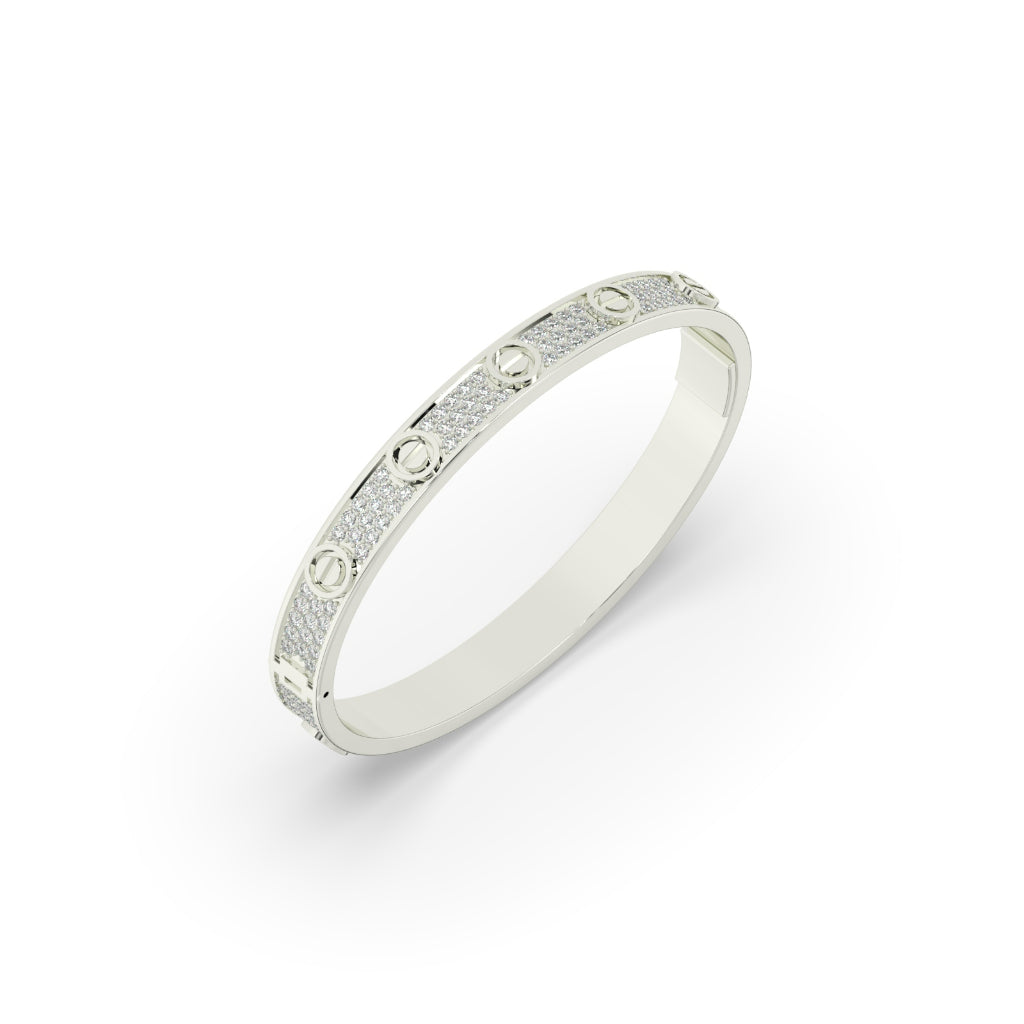 Diamond Studded Screw Motif Bracelet