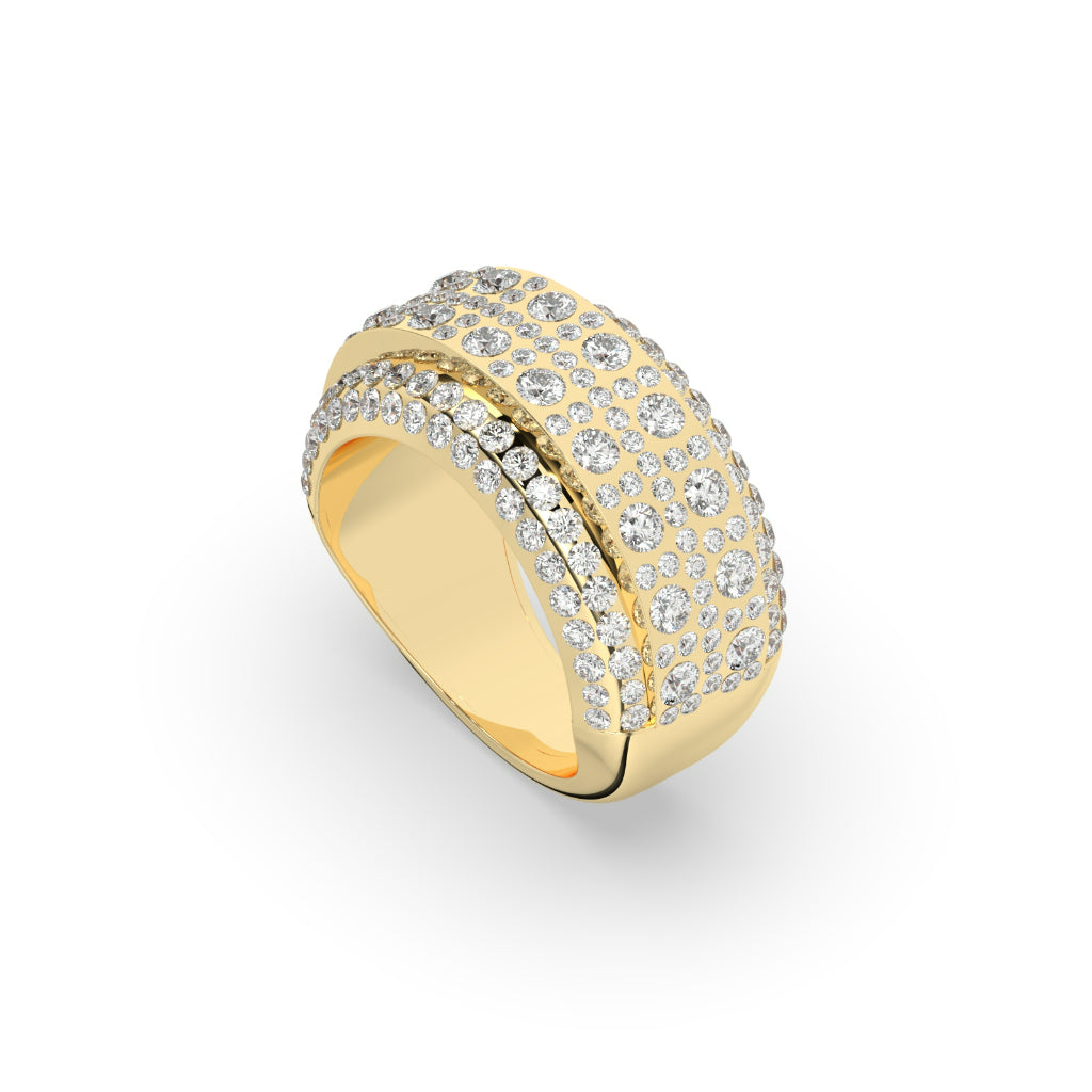 Radiant Dome Cluster Diamond Ring