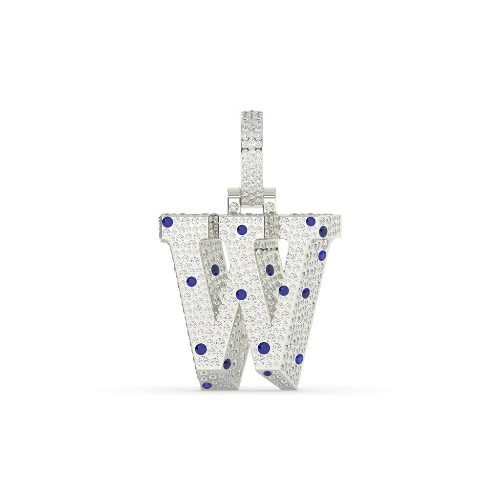 Winning W Blue Diamond Pendant