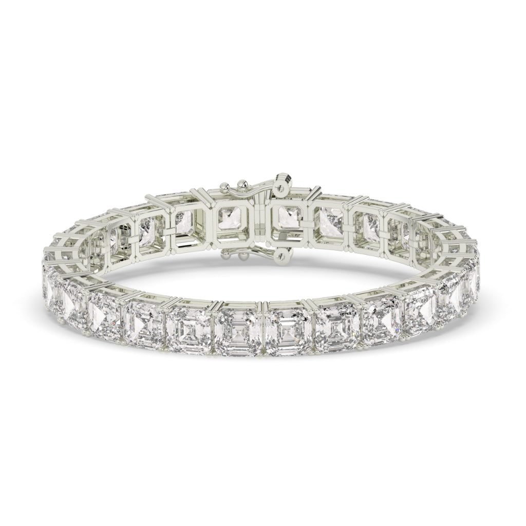Square Diamond Gold Tennis Bracelet