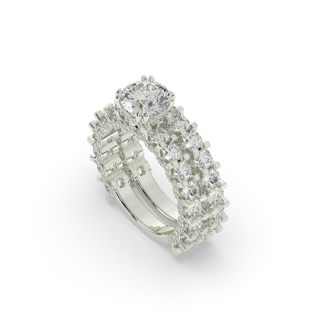 Bold Sparkle Round Bridal Set