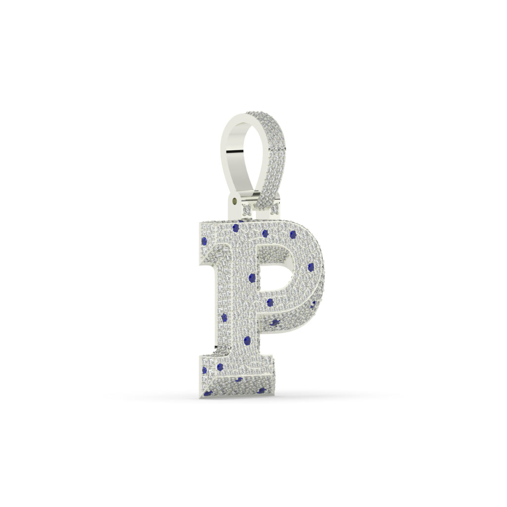 Bold Blue Gem P Pendant