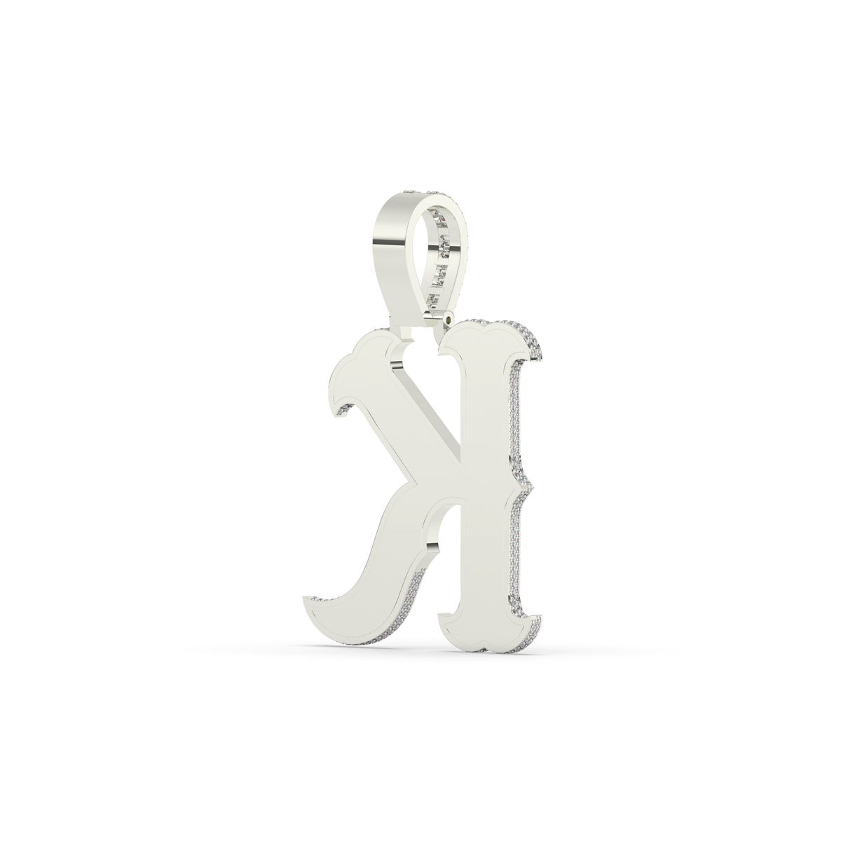 Golden K Initial Diamond Pendant
