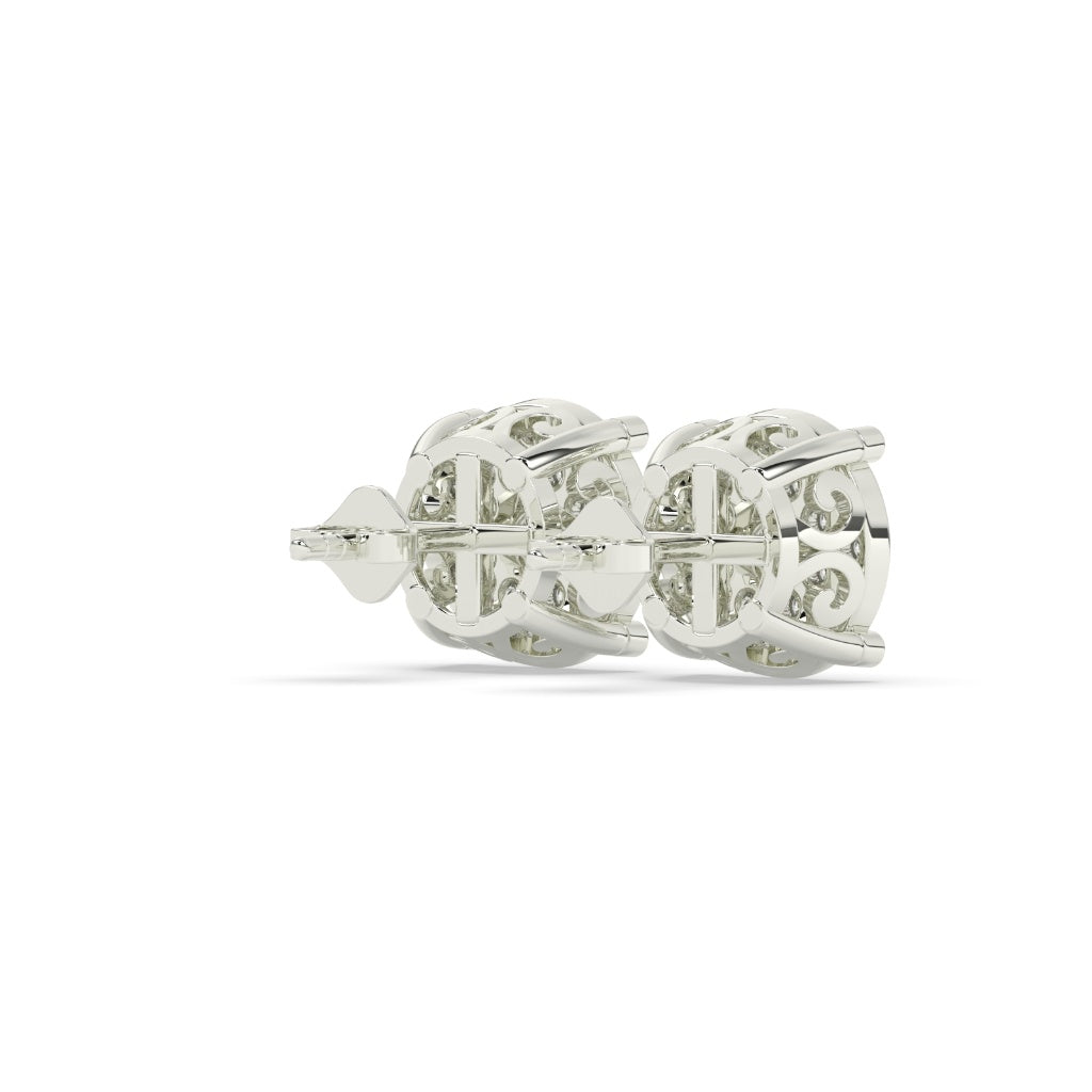 Gold Pavé Cluster Stud Earrings