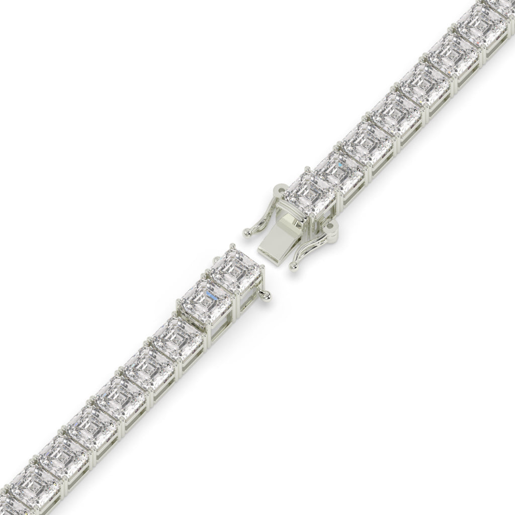 Square Diamond Gold Tennis Bracelet