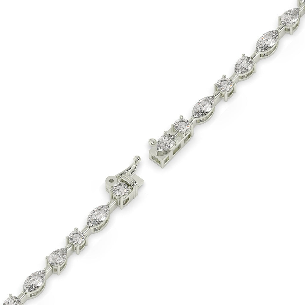 Gold Mixed Cut Diamond Bracelet