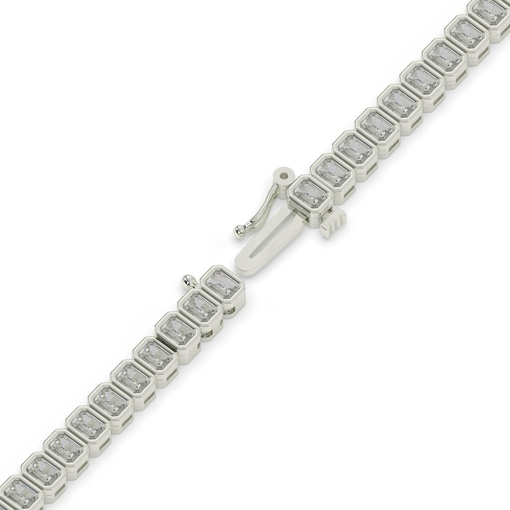 Emerald Cut Diamond Tennis Bracelet