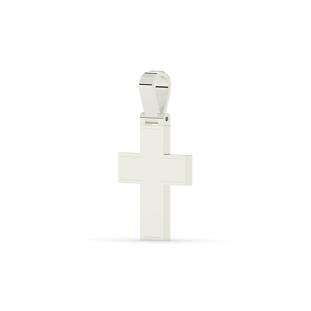 Bold Round Diamond Cross Pendant