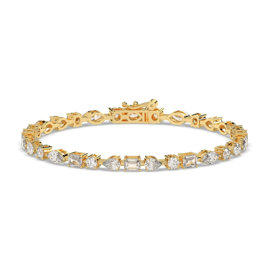 Gold Mixed Cut Diamond Bracelet