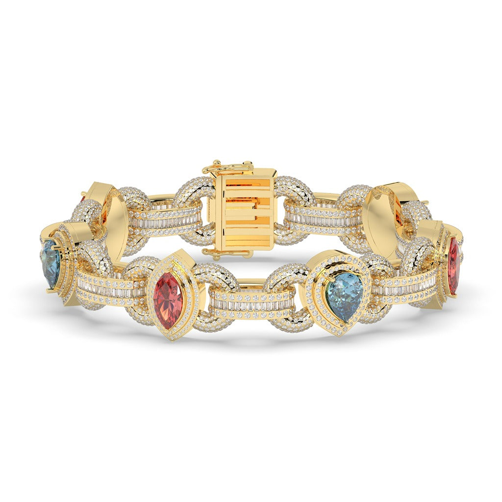 Multicolor Gemstone Luxe Link Bracelet