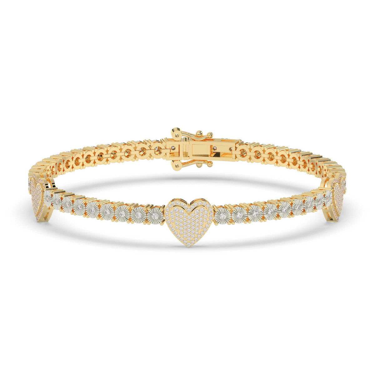 Diamond Heart Love Link Bracelet