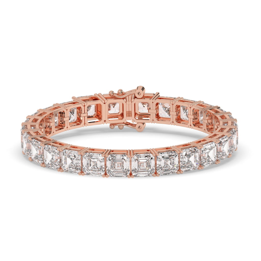 Square Diamond Gold Tennis Bracelet