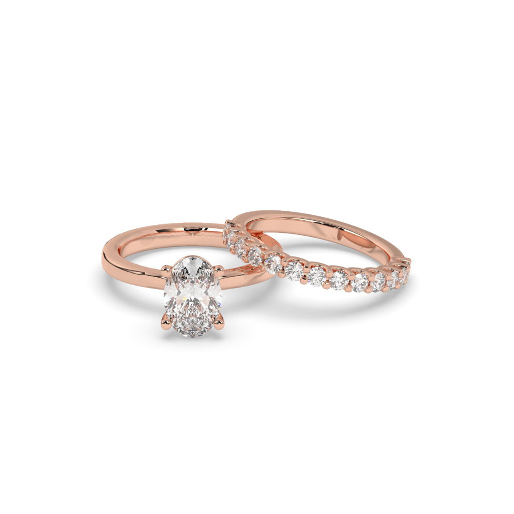 Elegant Oval Diamond Bridal Set