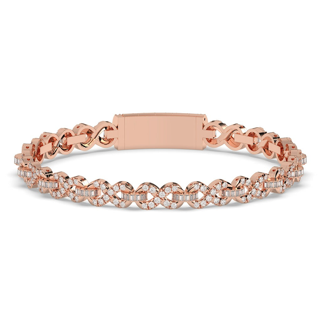 Infinity Twist Diamond Link Bracelet