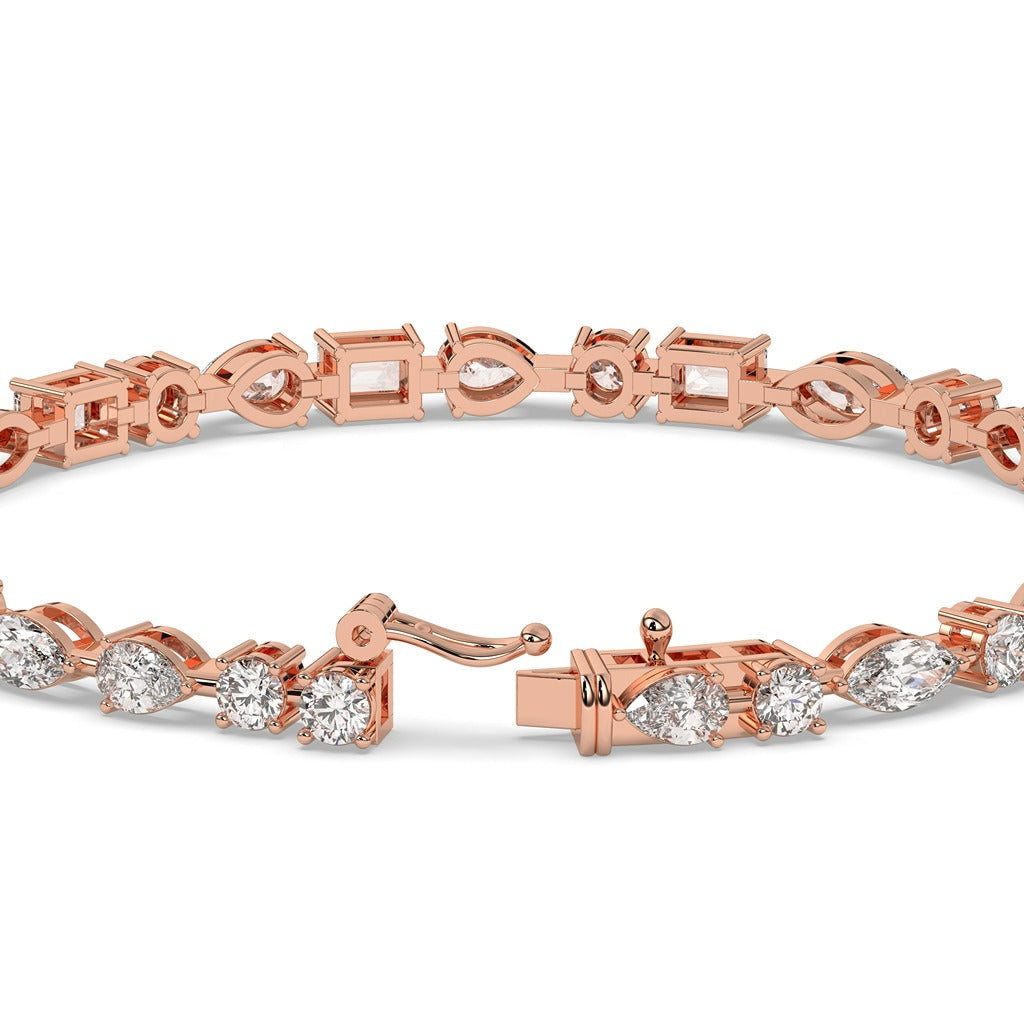 Gold Mixed Cut Diamond Bracelet