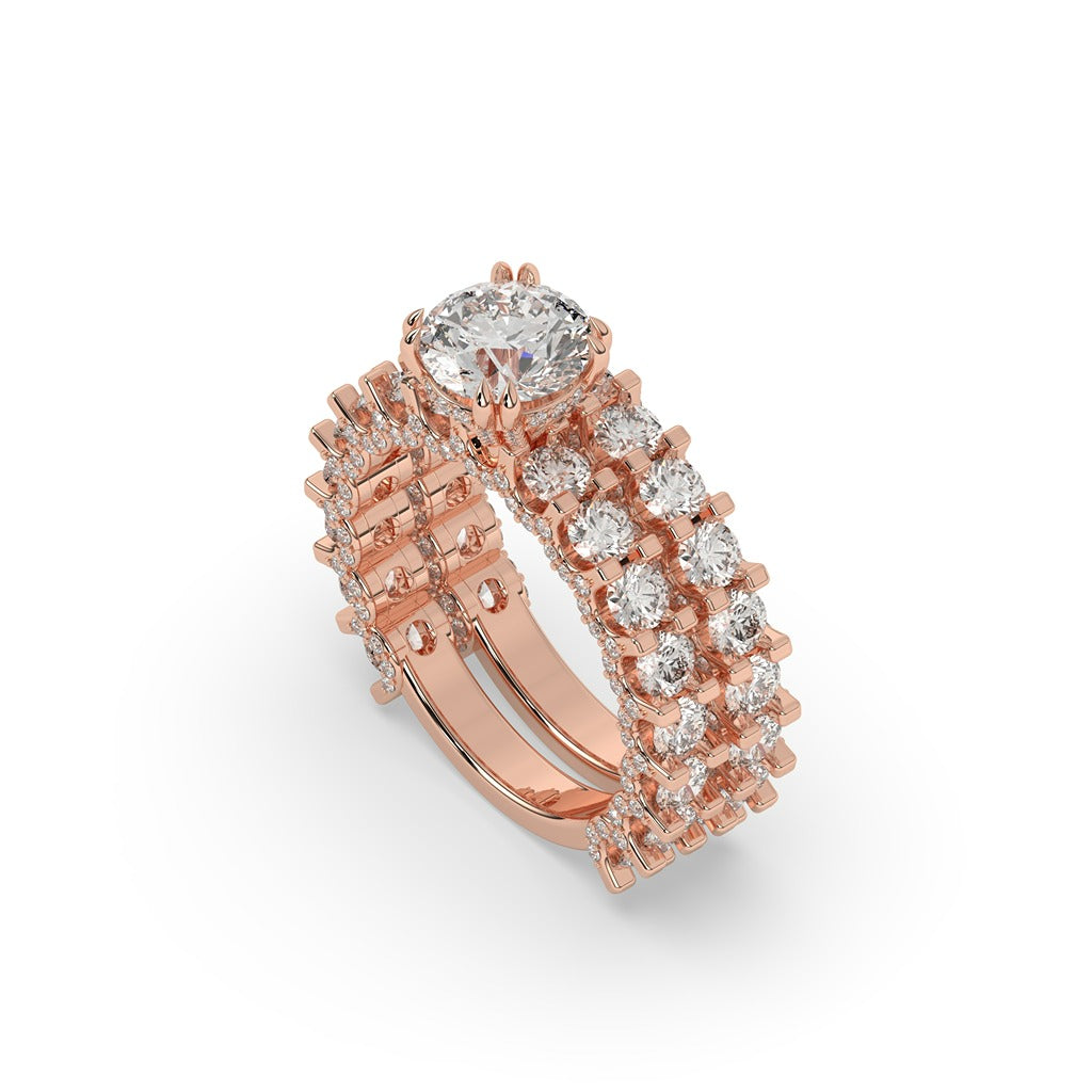 Bold Sparkle Round Bridal Set