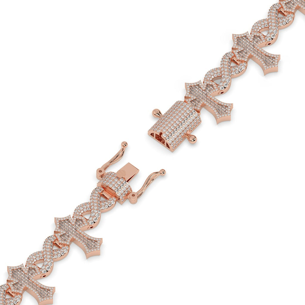 Infinity Cross Gold Diamond Bracelet