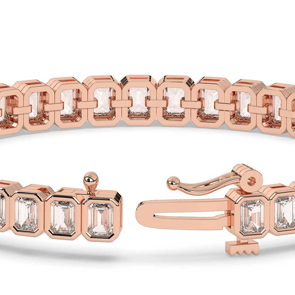 Emerald Cut Diamond Tennis Bracelet