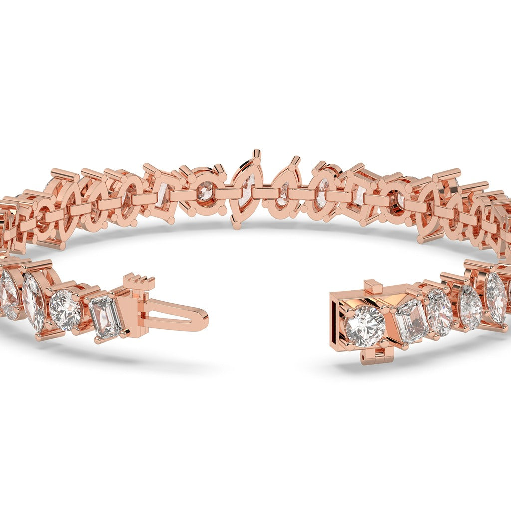 Mixed Cut Diamond Tennis Bracelet