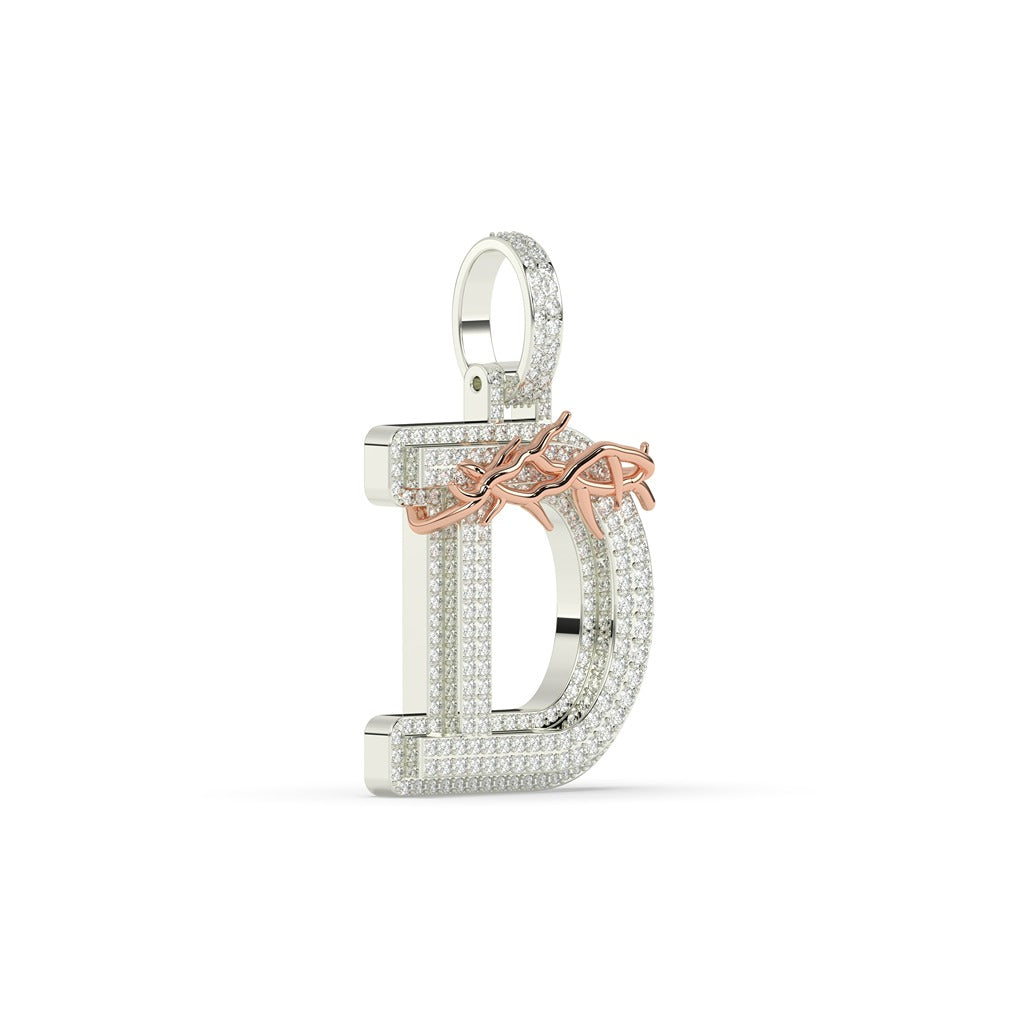 Thorn Wrapped Diamond D Charm