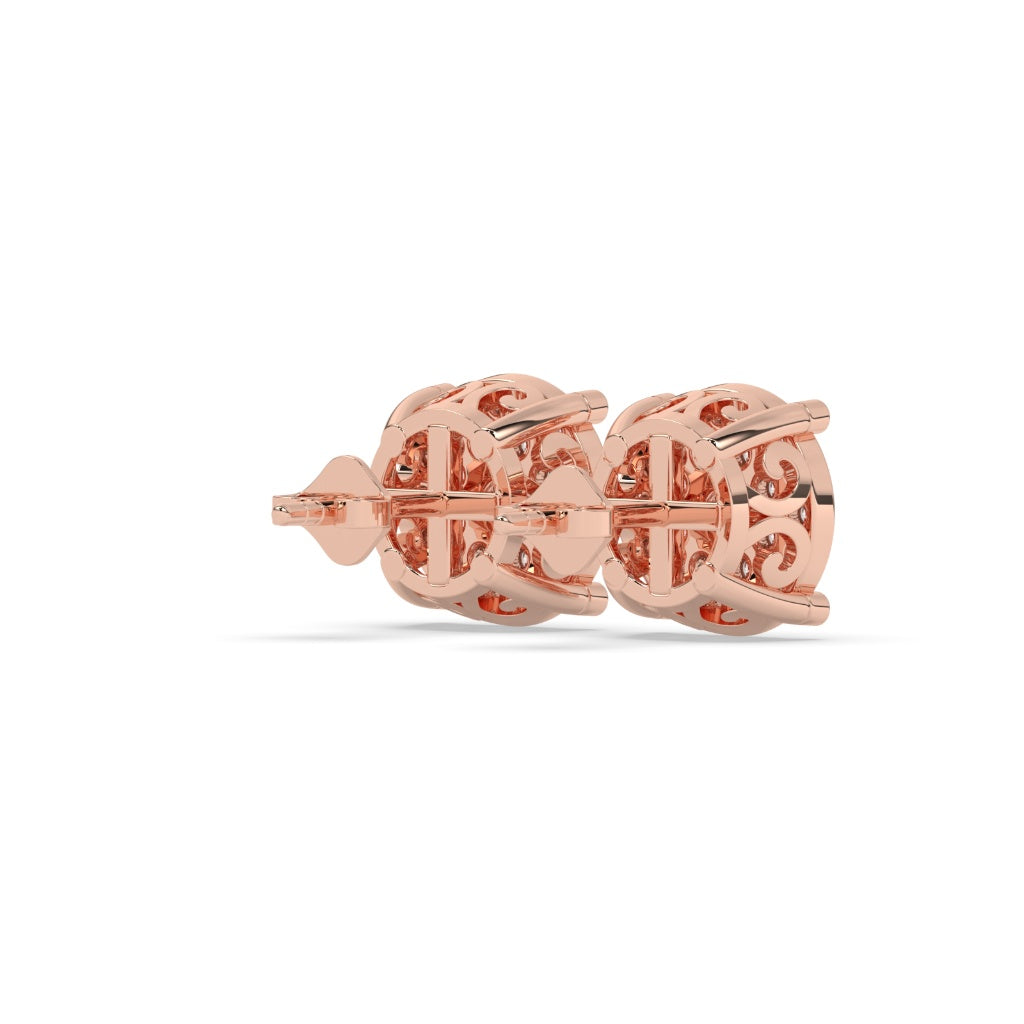 Gold Pavé Cluster Stud Earrings
