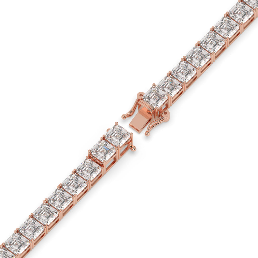 Square Diamond Gold Tennis Bracelet