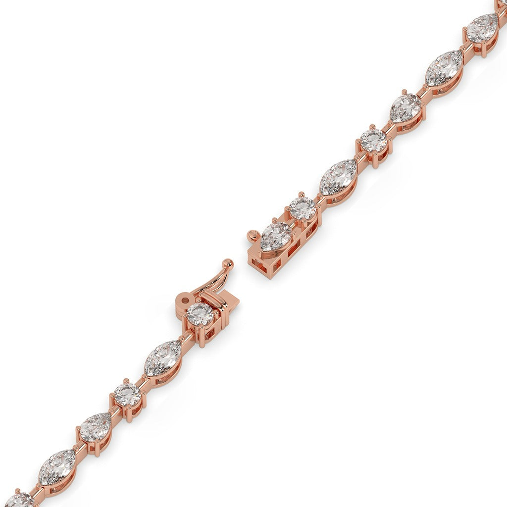 Gold Mixed Cut Diamond Bracelet