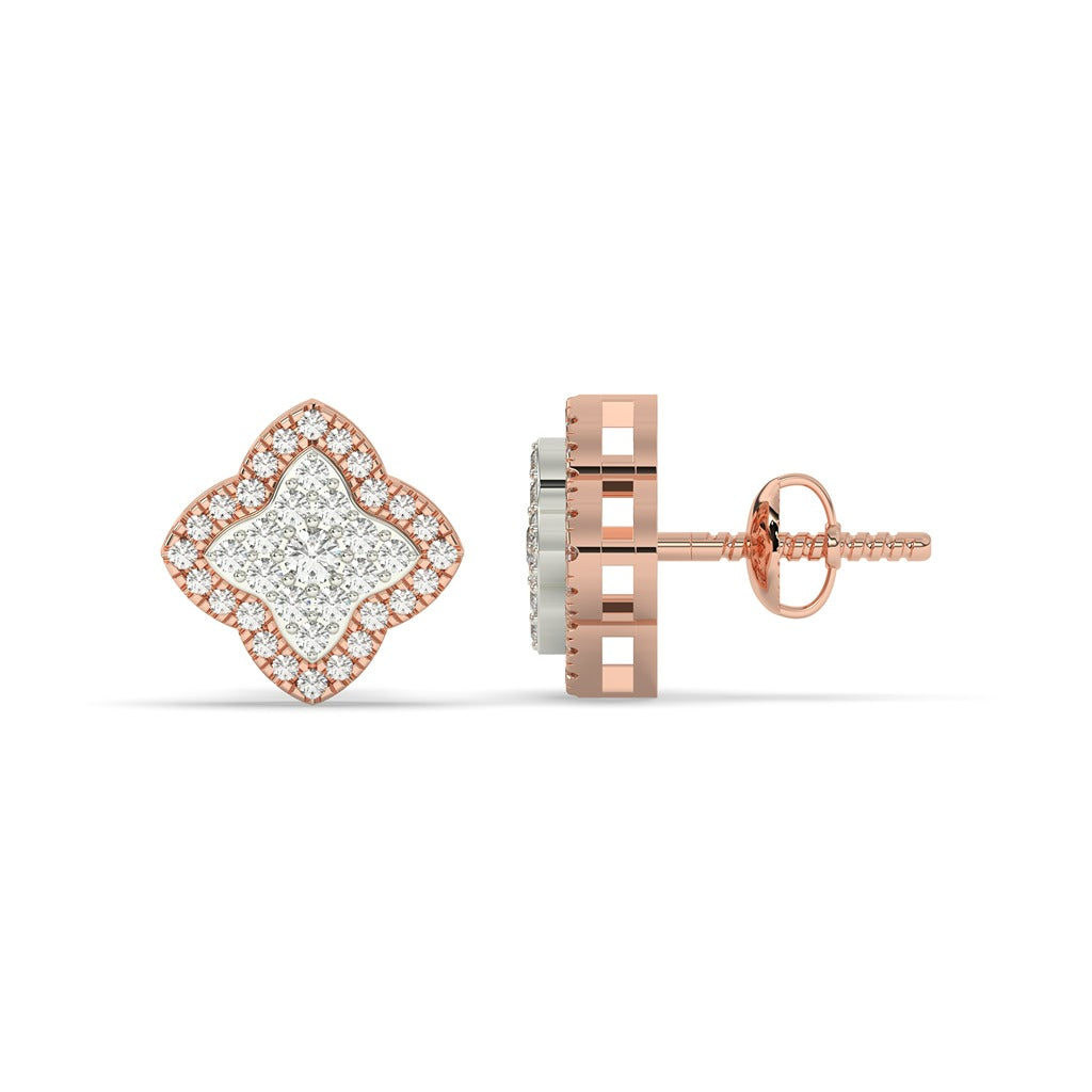 Radiant Quad Sparkle Studs Gold