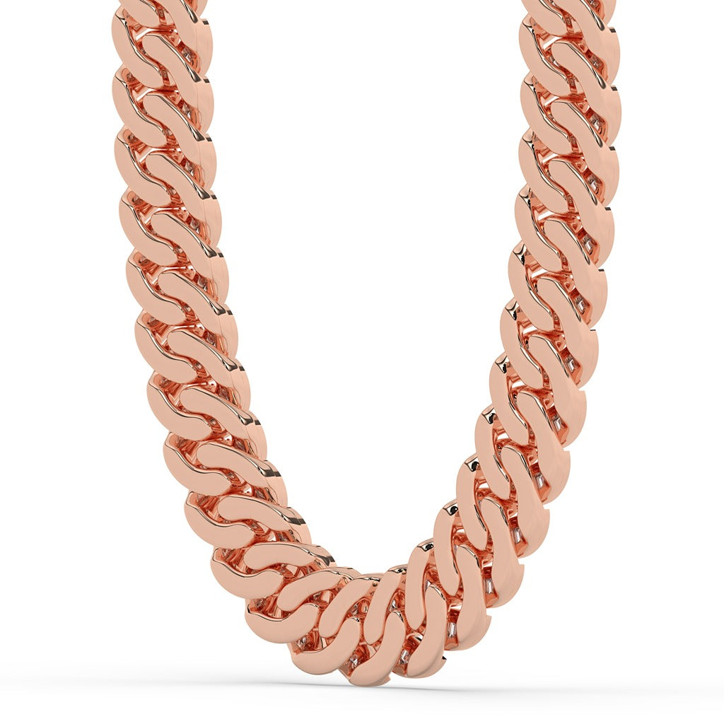 Baguette Diamond Round Cuban Chain