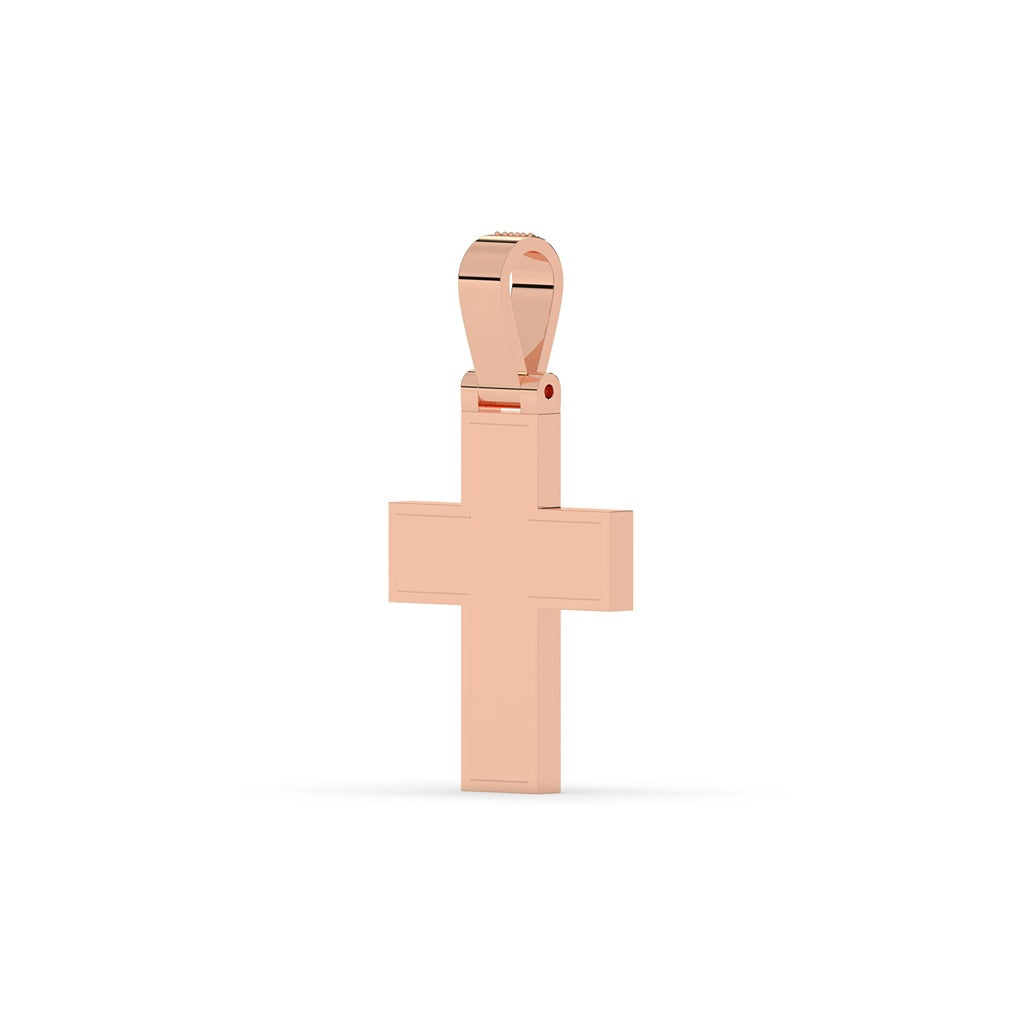 Bold Round Diamond Cross Pendant