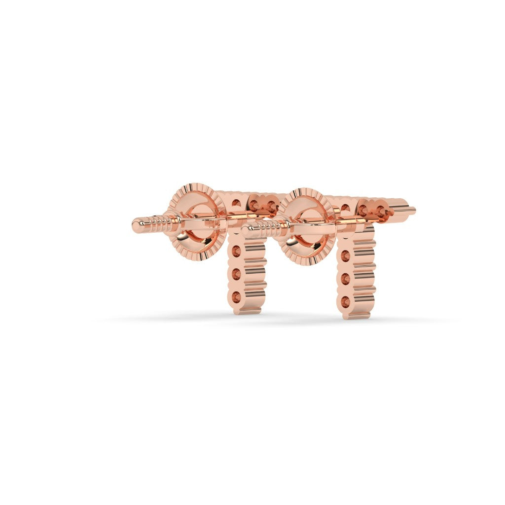 Personalized T Diamond Stud Earrings