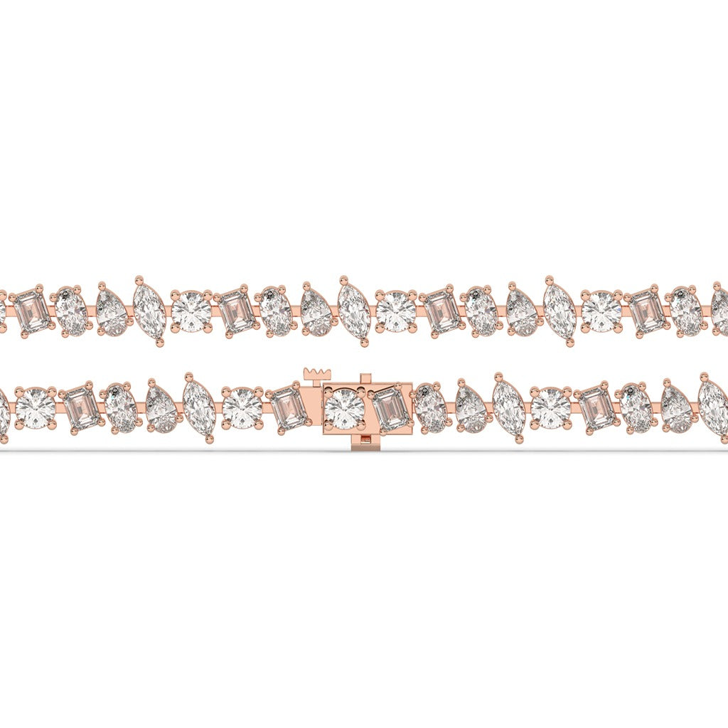 Mixed Cut Diamond Tennis Bracelet