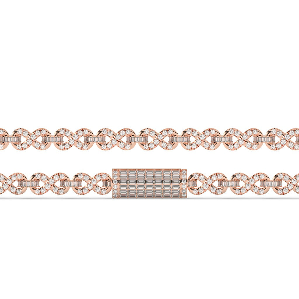 Infinity Twist Diamond Link Bracelet