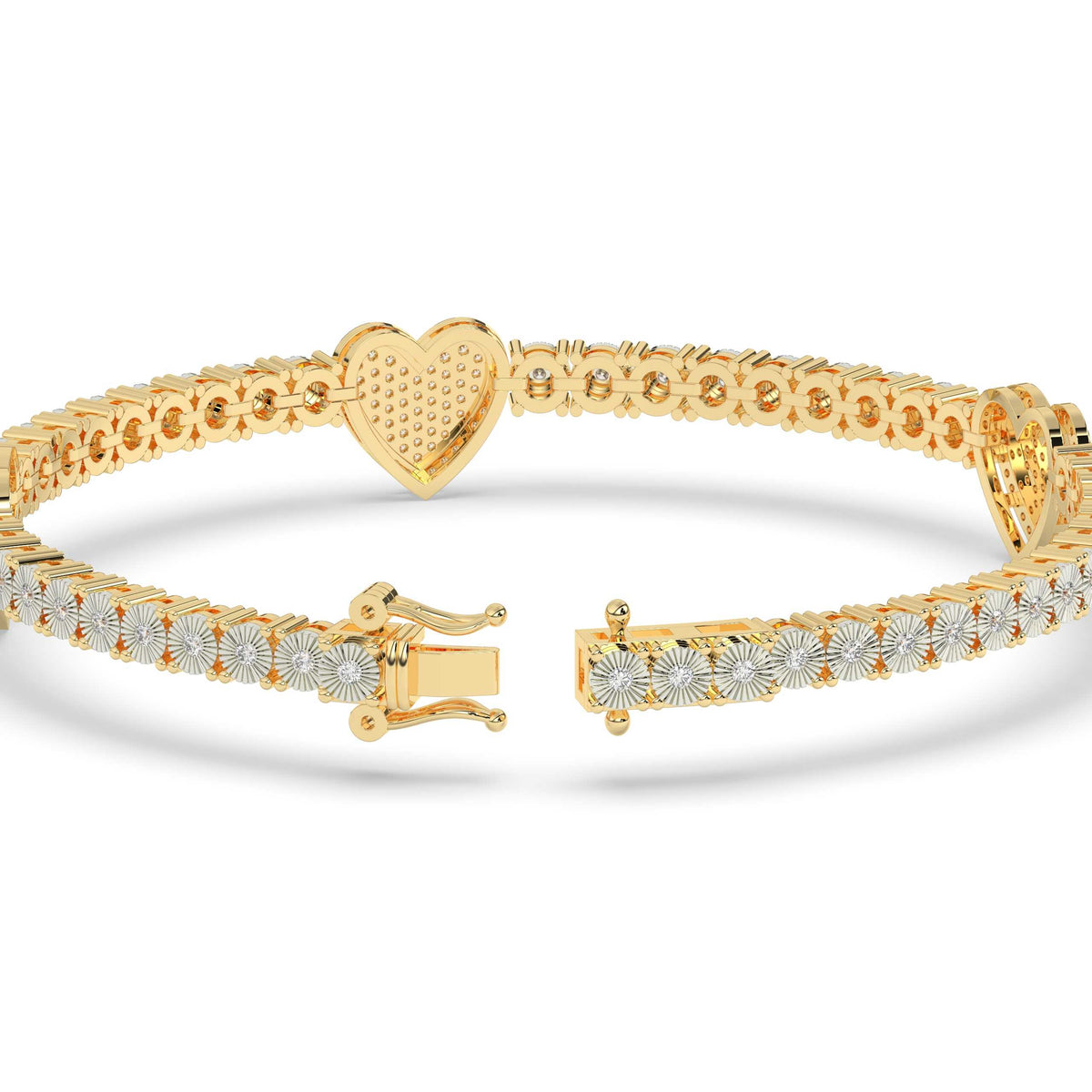 Diamond Heart Love Link Bracelet
