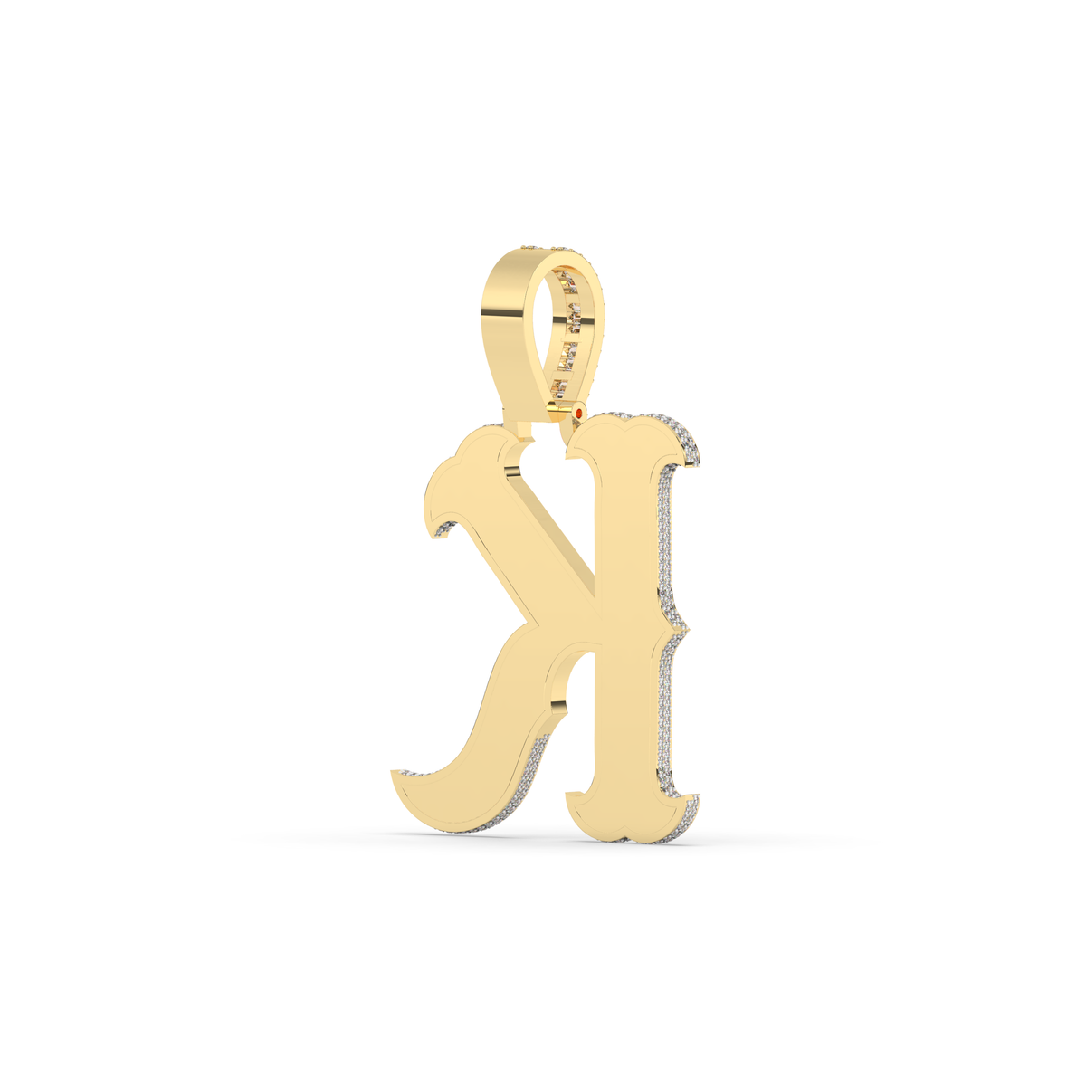 Golden K Initial Diamond Pendant