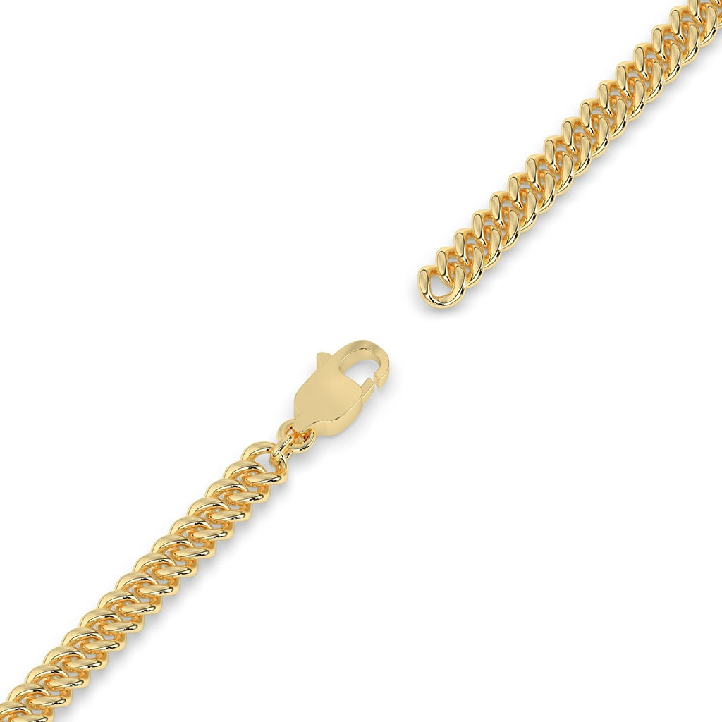 Gold Baguette Diamond Chain Bracelet