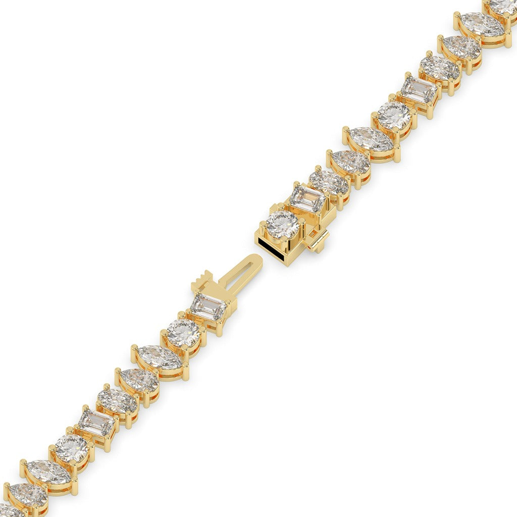 Mixed Cut Diamond Tennis Bracelet