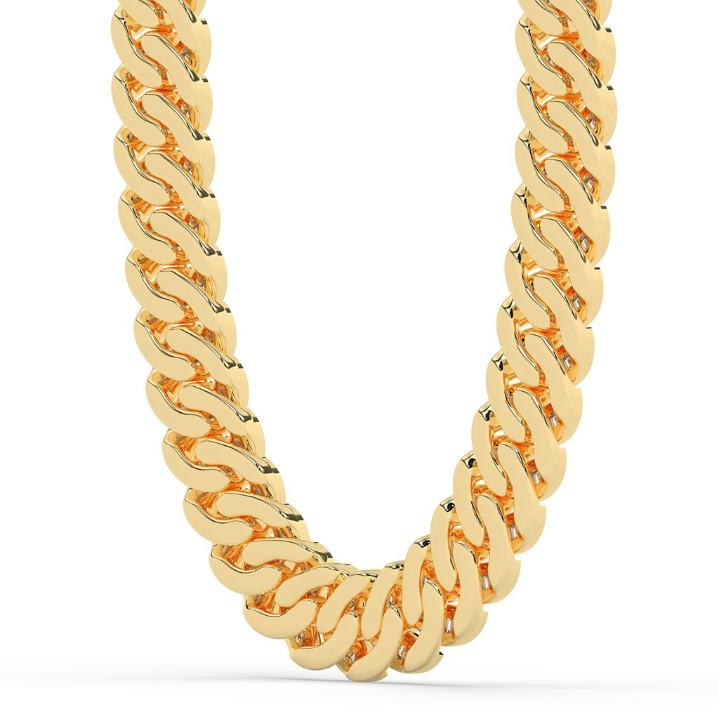 Baguette Diamond Round Cuban Chain