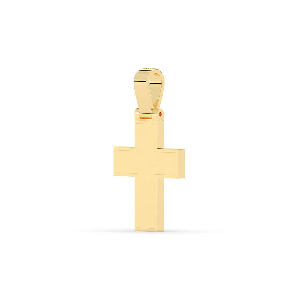 Bold Round Diamond Cross Pendant