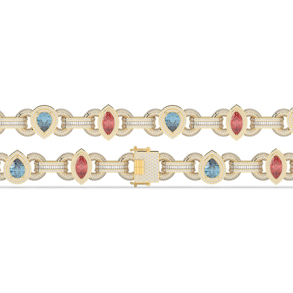 Multicolor Gemstone Luxe Link Bracelet