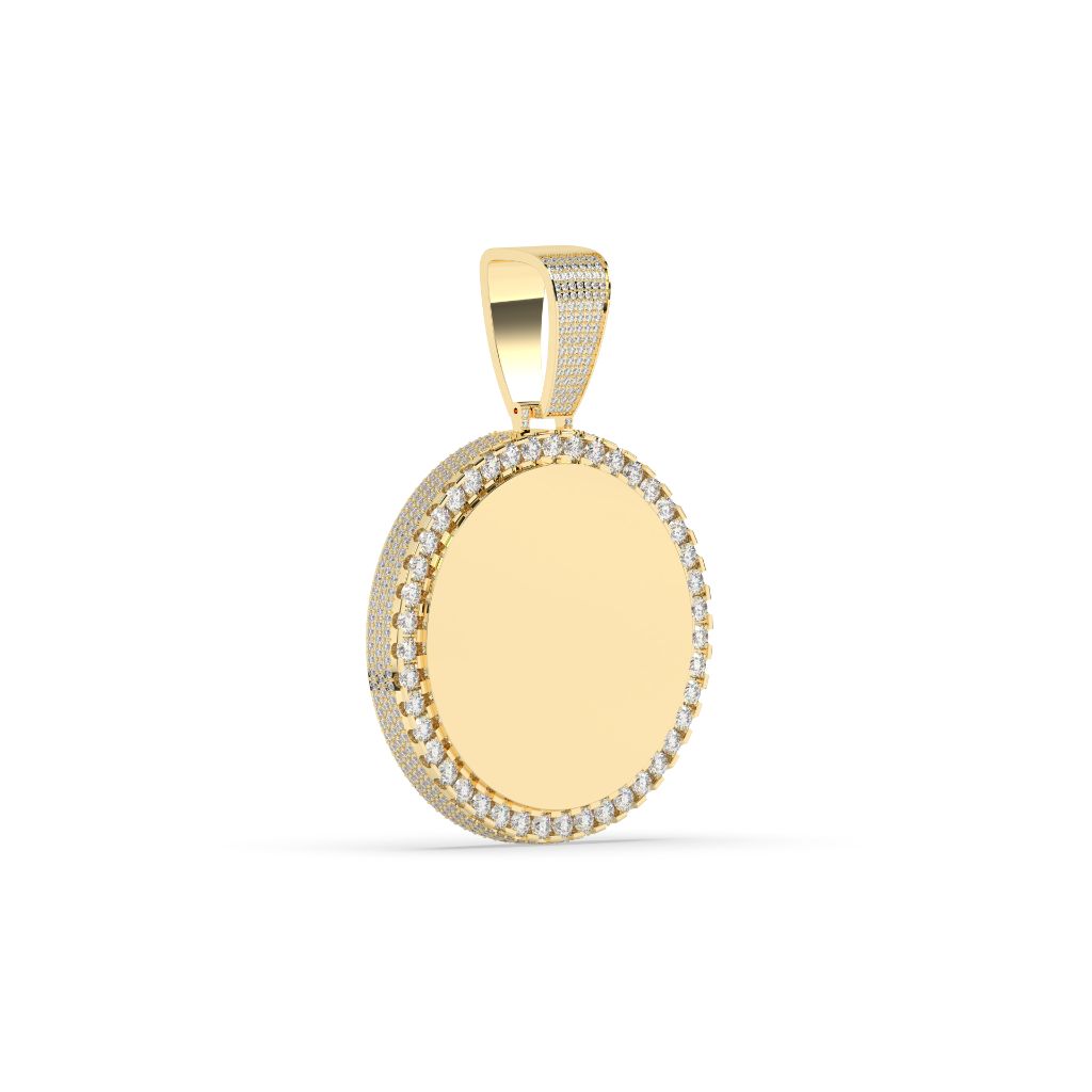 Classic Round Gold Diamond Pendant