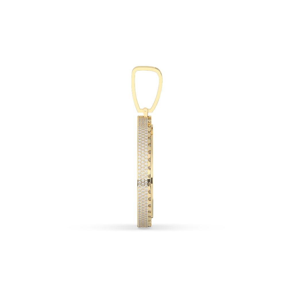 Classic Round Gold Diamond Pendant
